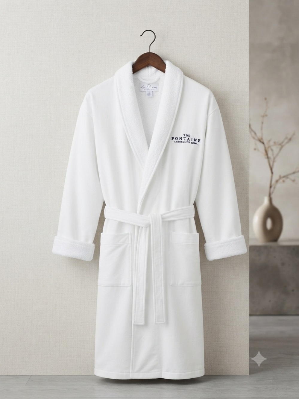 The Fontaine Kansas City Hotel White Plush Bathrobe OS